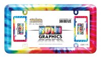 Bold Graphics Tie Dye Plastic License Plate Frame
