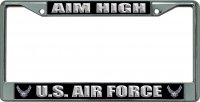U.S. Air Force Aim High Chrome License Plate Frame