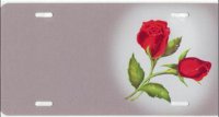 Red Roses Offset Airbrush License Plate
