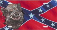 Boar Offset on Rebel Flag License Plate