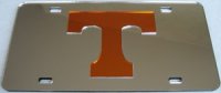 Tennessee Vols Logo on Silver Laser Plate