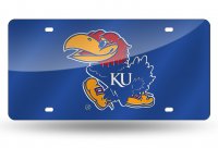 Kansas Jayhawks Blue Laser License Plate