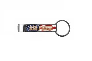 Air Force On Wavy American Flag Beverage Opener With Key Ring
