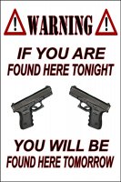 Warning If You Are Found Here Tonight Parking Sign