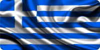 Greece Wavy Flag Photo License Plate