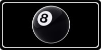 8-Ball Centered Photo License Plate