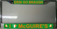 Erin Go Braugh with Irish Heart Photo License Plate frame