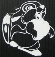 Thumper White 4" x 4" Decal