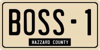 Boss-1 Hazzard County Photo License Plate