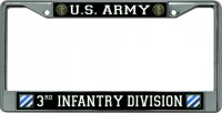 U.S. Army 3rd Infantry Division Chrome License Plate Frame