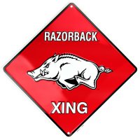 Arkansas Razorbacks Xing Metal Parking Sign