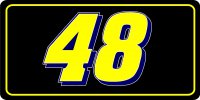 Nascar Racing #48 Thin Yellow Line Photo License Plate