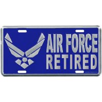 Air Force Retired Metal License Plate