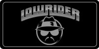 Lowrider Logo On Black Photo License Plate