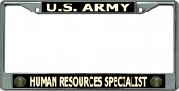 U.S. Army Human Resources Specialist Chrome License Plate Frame