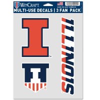 Illinois Fighting Illini 3 Fan Pack Decals