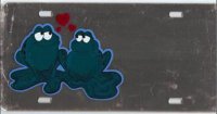 Frogs in Love Offset Mirror License Plate