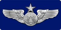 U.S. Air Force Senior Aircrew Chrome Wings Photo License Plate