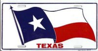 Texas Waving Flag License Plate