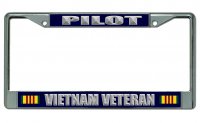 Pilot Vietnam Veteran Chrome License Plate Frame