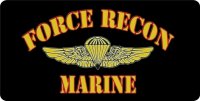 U.S. Marine Force Recon Photo License Plate
