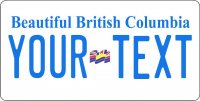 British Columbia Your Text Photo License Plate