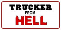 Trucker From Hell Photo License Plate