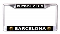 Futbol Club Barcelona Chrome License Plate Frame