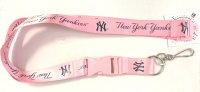 New York Yankees Pink Lanyard With Safety Latch