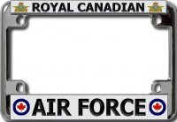 Royal Canadian Air Force Chrome Motorcycle License Plate Frame