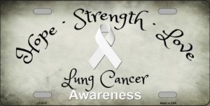 Lung Cancer Ribbon Metal License Plate