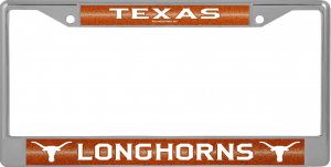 Texas Longhorns Glitter Chrome License Plate Frame
