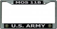 U.S. Army MOS 11B Chrome License Plate Frame