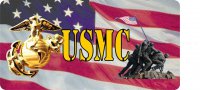 Marine Logo With Iwo Jima Photo License Plate