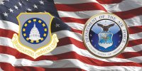 Headquarters Command & Air Force On U.S. Flag Photo Plate