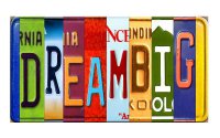 DREAMBIG Cut Style Metal Art License Plate