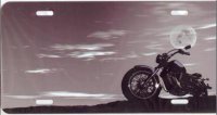 Motorcycle Gray Background License Plate