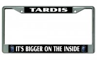Tardis It's Bigger On The Inside Chrome License Plate Frame