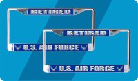 U.S. Air Force Retired License Plate Frame 2 Pack