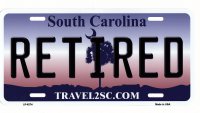 South Carolina Retired Metal License Plate