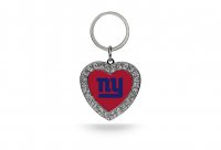 New York Giants Bling Rhinestone Heart Keychain