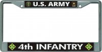 U.S. Army 4th Infantry #2 Chrome License Plate Frame