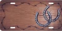 Horseshoes Offset Airbrush License Plate