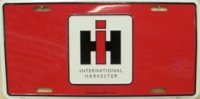 International Harvester Red License Plate