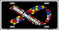 Autism Awareness Ribbon Metal License Plate