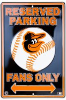 Baltimore Orioles Fan Metal Parking Sign