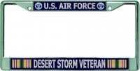 U.S. Air Force Desert Storm Veteran Chrome License Plate Frame