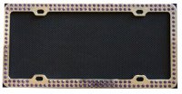 Diamond Bling Purple 2 Row Chrome License Plate Frame