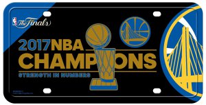 Golden State Warriors 2017 NBA Finals Champs Metal License Plate