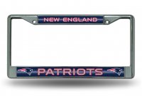 New England Patriots Glitter Chrome License Plate Frame